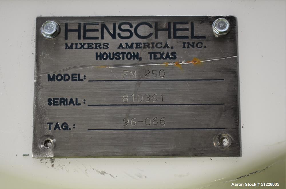 Used Henschel FM 250 Liter High Intensity Mixer